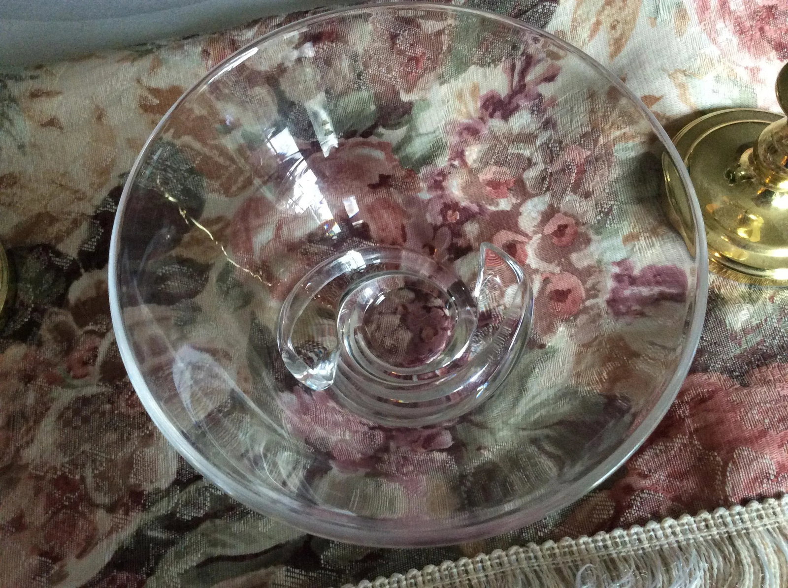 Vintage Clear Steuben Snail Bottom Crystal Bowl, Signed - 11