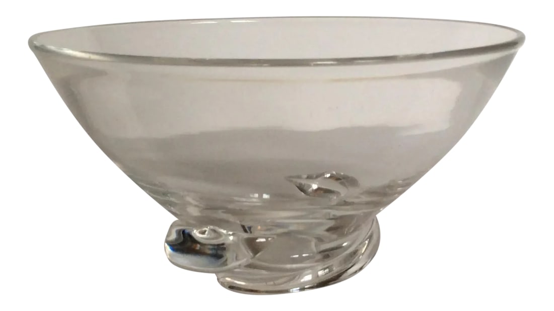 Vintage Clear Steuben Snail Bottom Crystal Bowl, Signed (1 of 12)