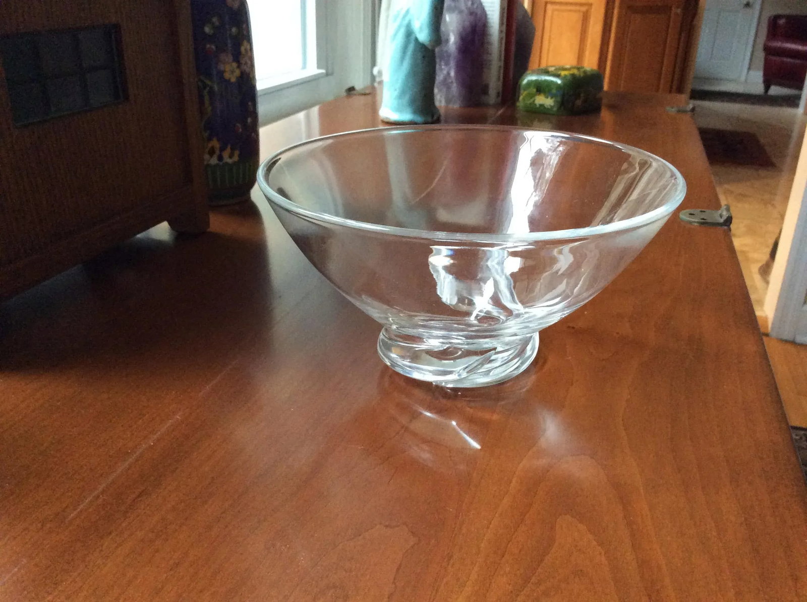 Vintage Clear Steuben Snail Bottom Crystal Bowl, Signed - 3