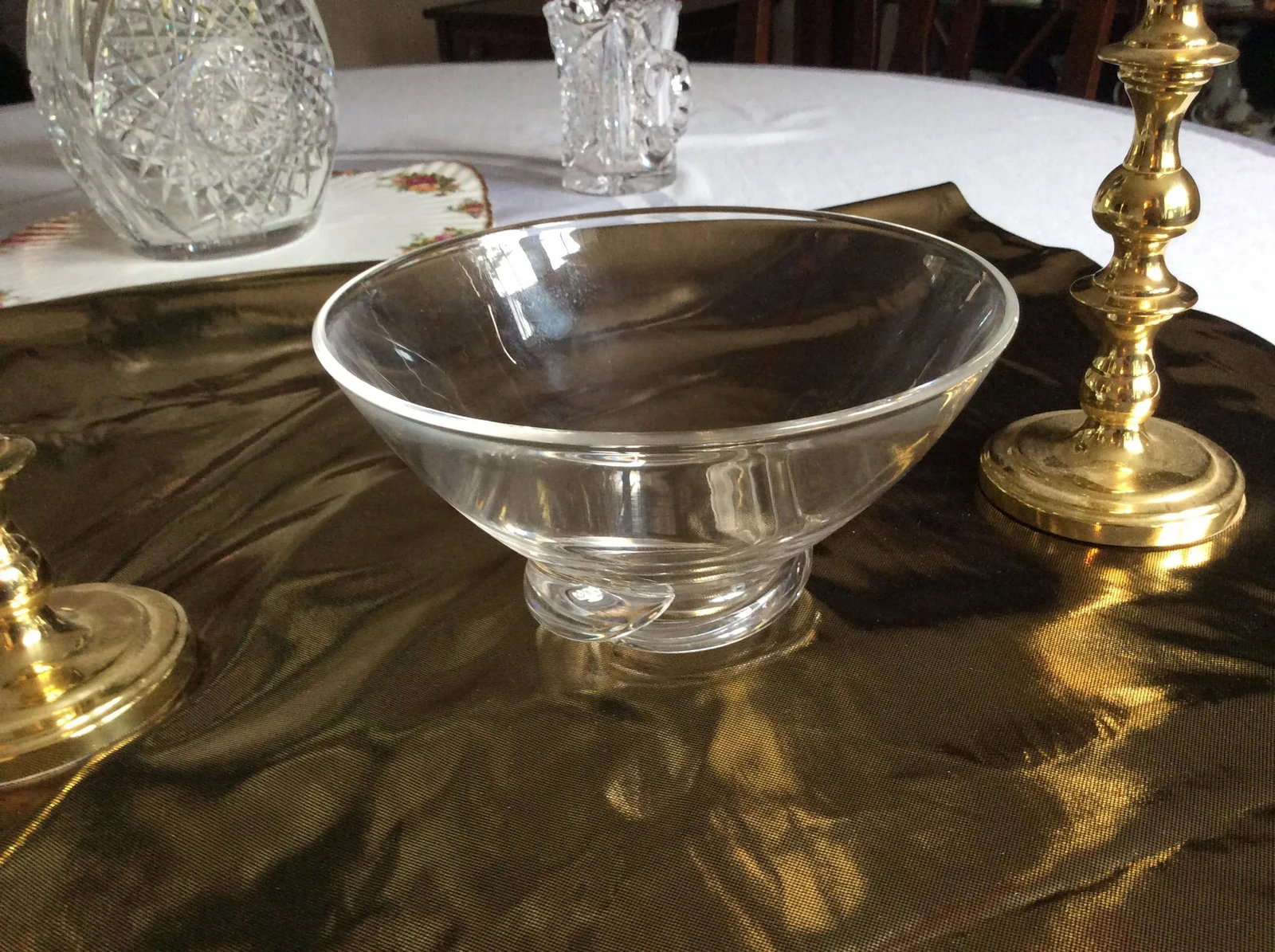 Vintage Clear Steuben Snail Bottom Crystal Bowl, Signed - 8