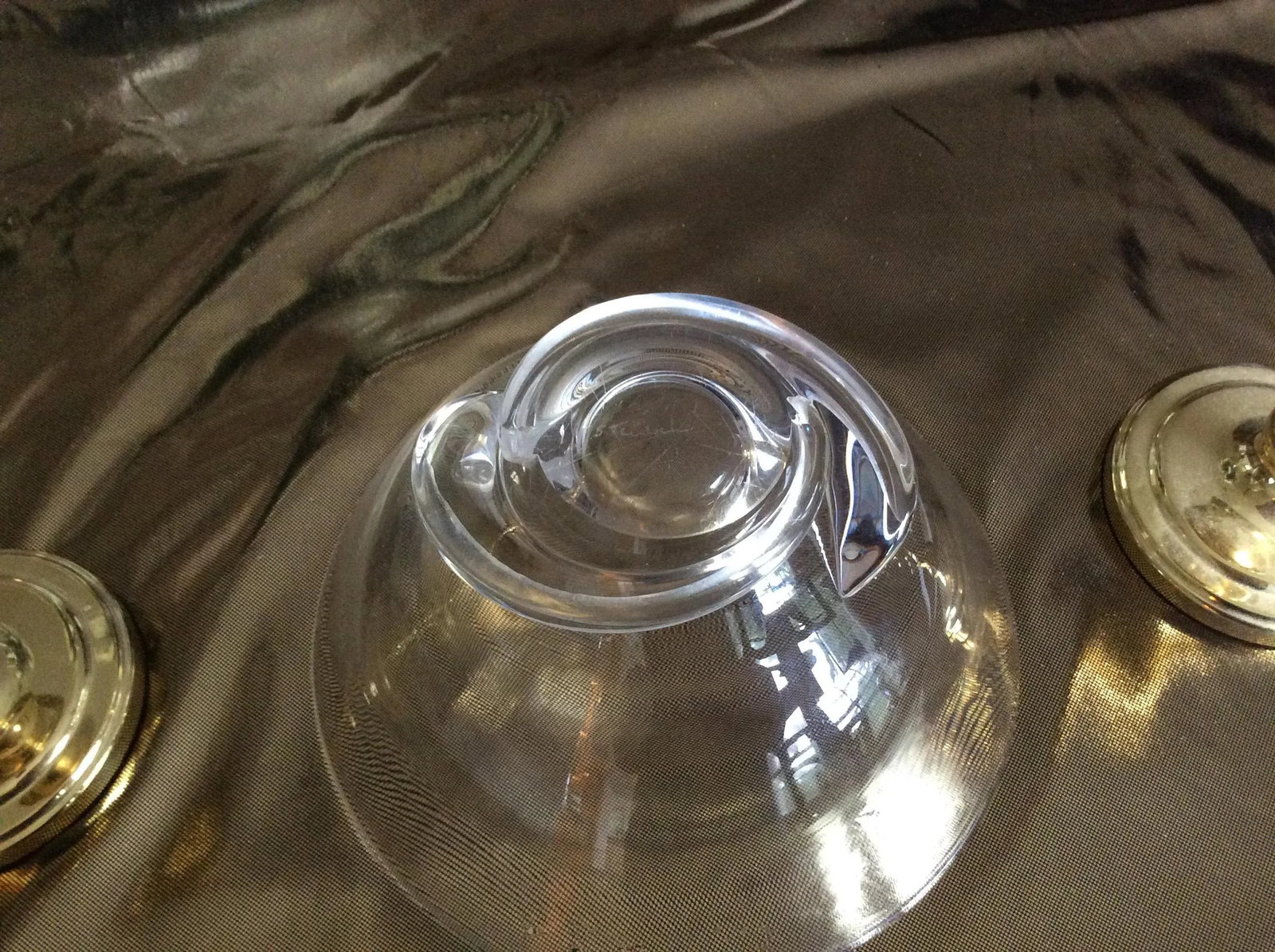 Vintage Clear Steuben Snail Bottom Crystal Bowl, Signed - 9