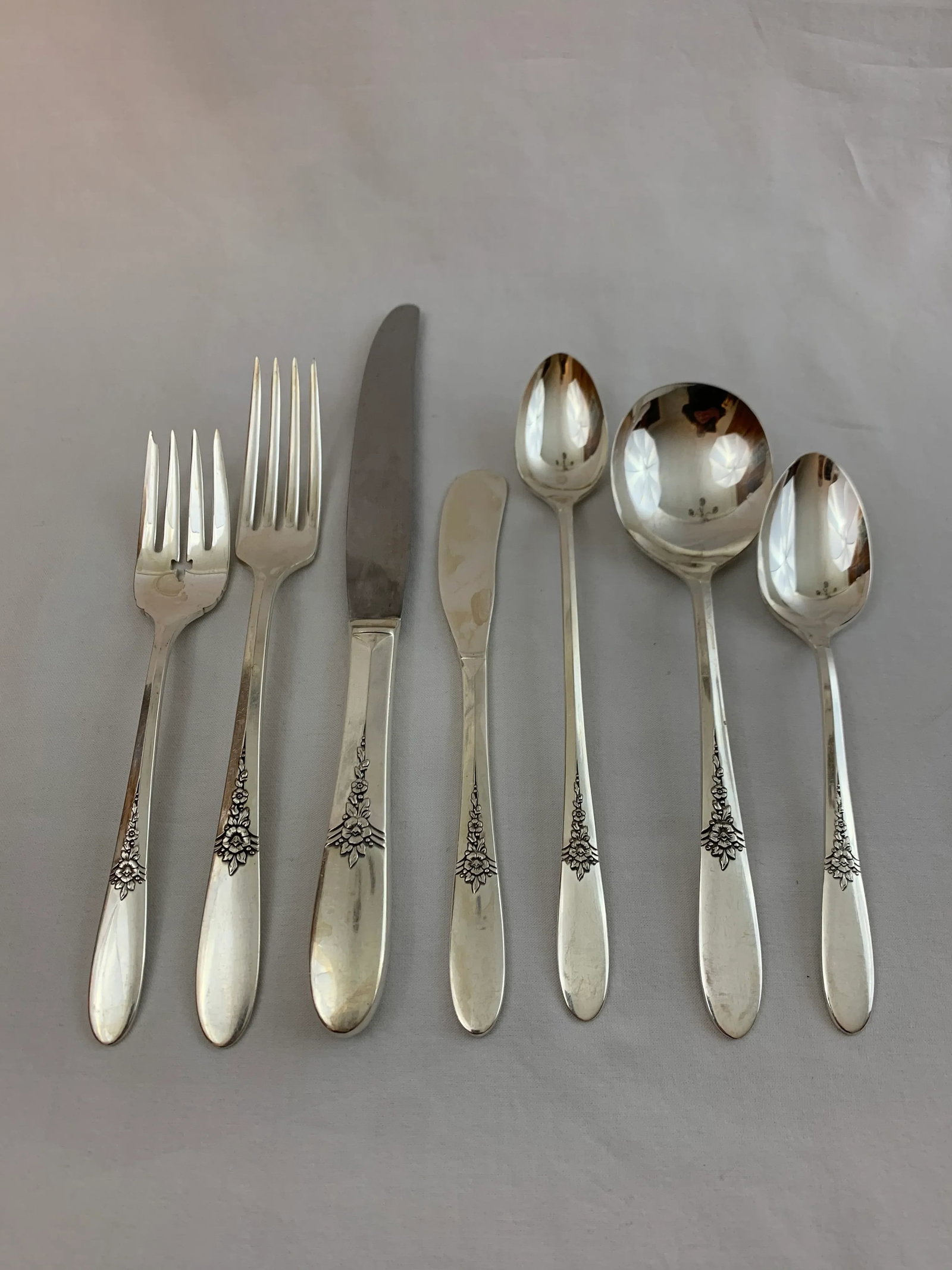 Vintage 1941 Silver Plate Fantasy Pattern Service for 8 by Oneida Silver - 67 Pieces - 6