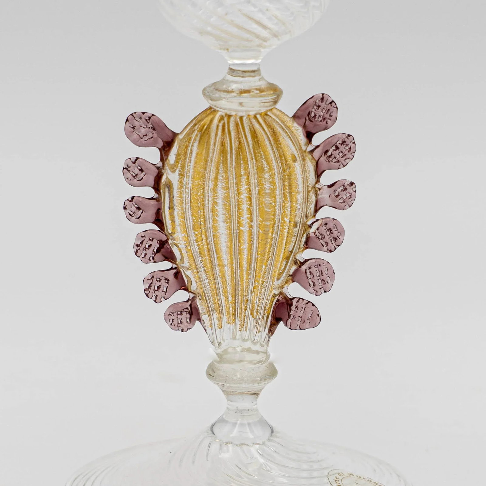 Murano Art Glass Hand Blown Wine Goblet - 2