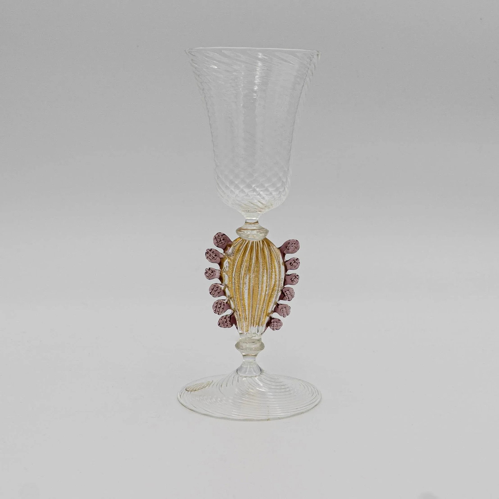 Murano Art Glass Hand Blown Wine Goblet - 5