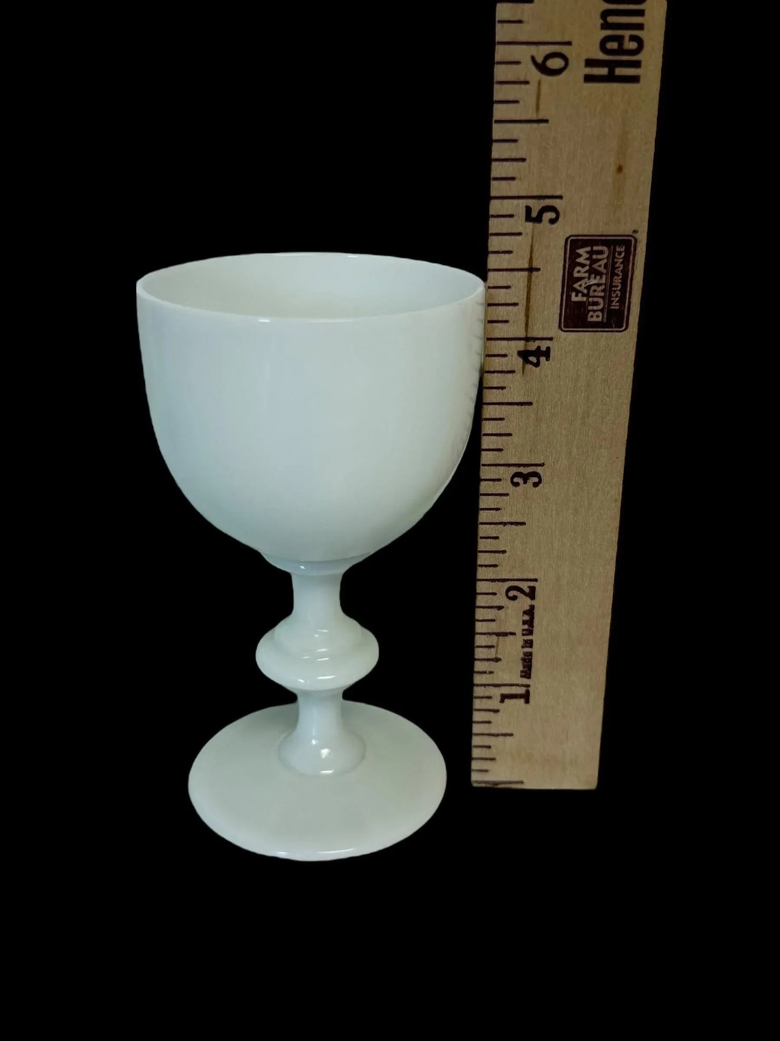 1930s French Portieux Vallerysthal White Opaline Wine Glasses- Set of 6 - 4