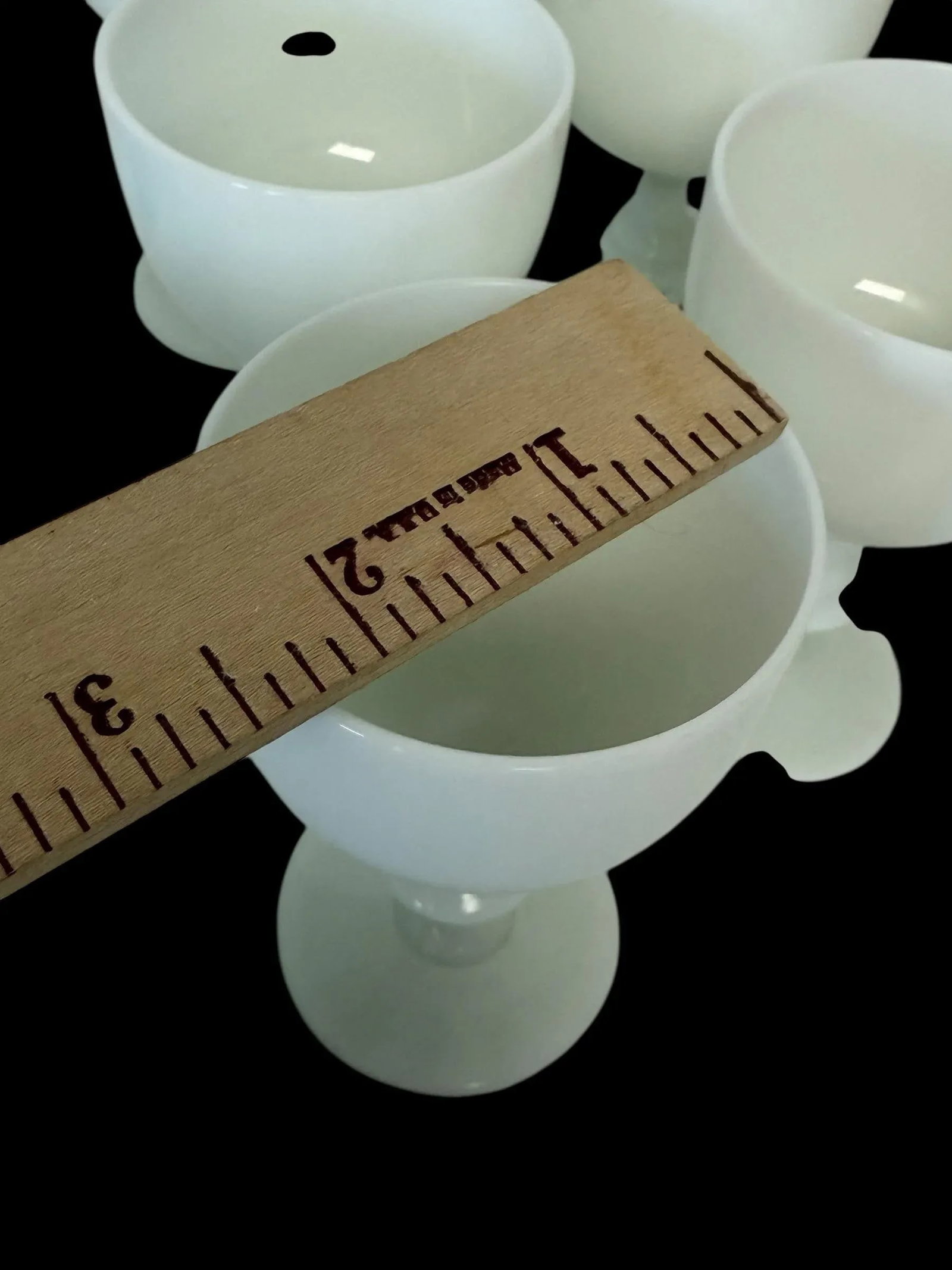 1930s French Portieux Vallerysthal White Opaline Wine Glasses- Set of 6 - 5