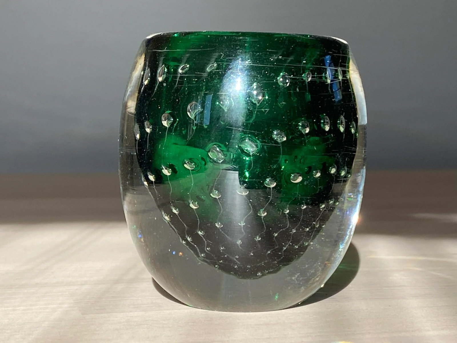 Mid-Century Green Murano Glass Toothpick Holder - 2