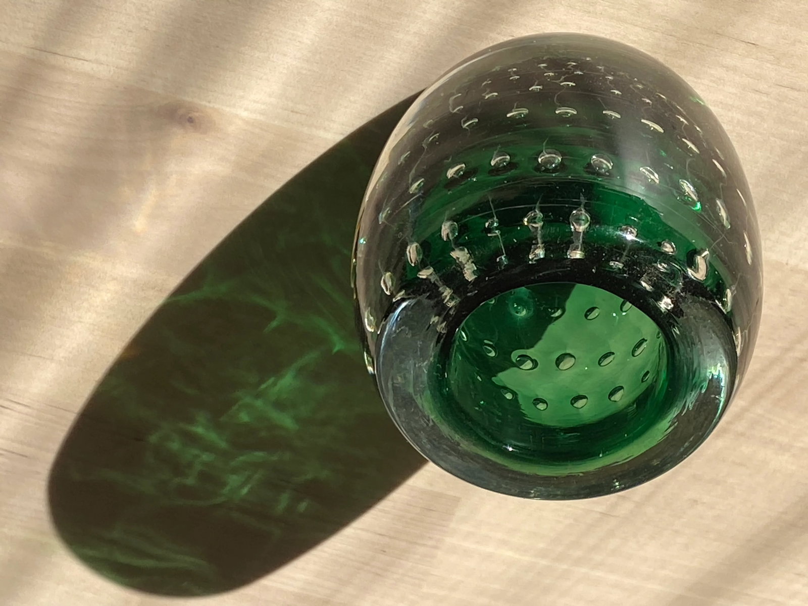 Mid-Century Green Murano Glass Toothpick Holder - 4