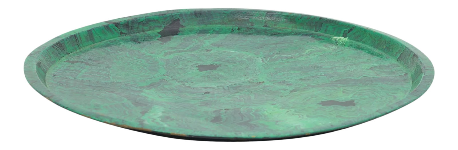 Large Round Vintage Faux Painted Brass Tray (1 of 4)