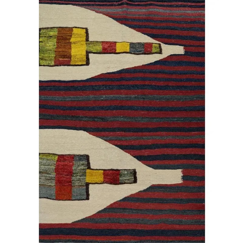 Handwoven Scandinavian Style Persian Kilim Area Rug 3'10"*5'6" - 13