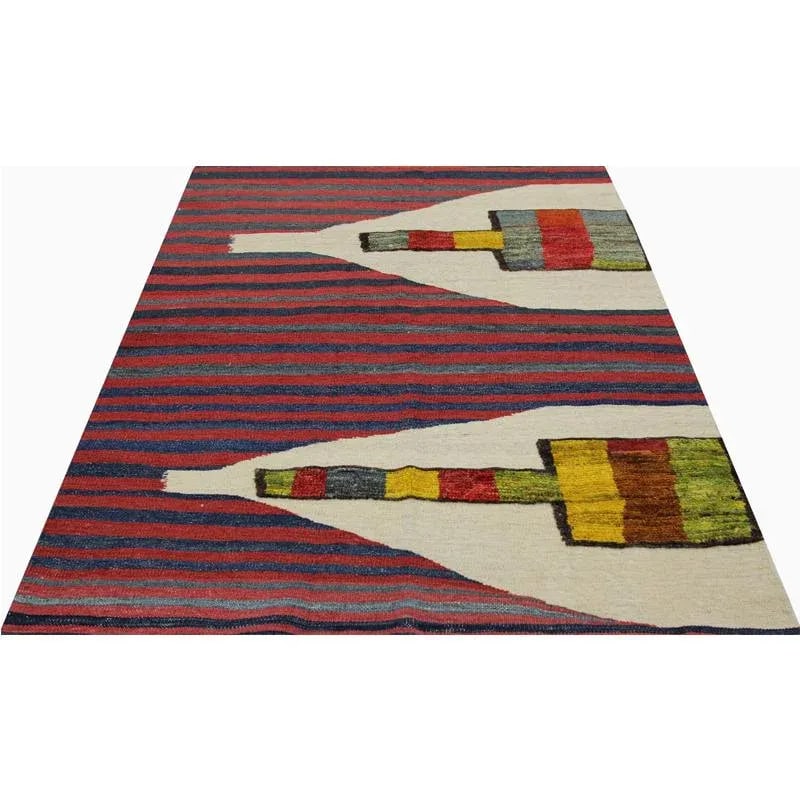 Handwoven Scandinavian Style Persian Kilim Area Rug 3'10"*5'6" - 2