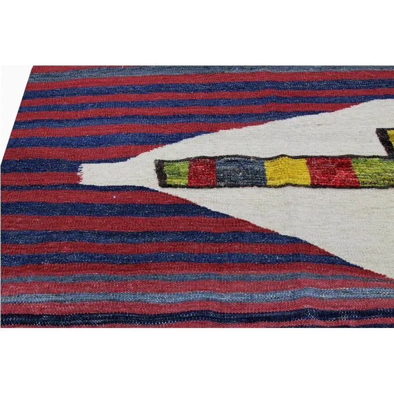 Handwoven Scandinavian Style Persian Kilim Area Rug 3'10"*5'6" - 4
