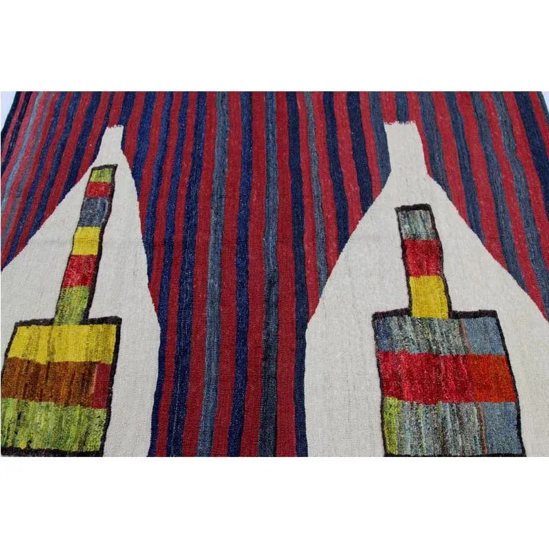 Handwoven Scandinavian Style Persian Kilim Area Rug 3'10"*5'6" - 5