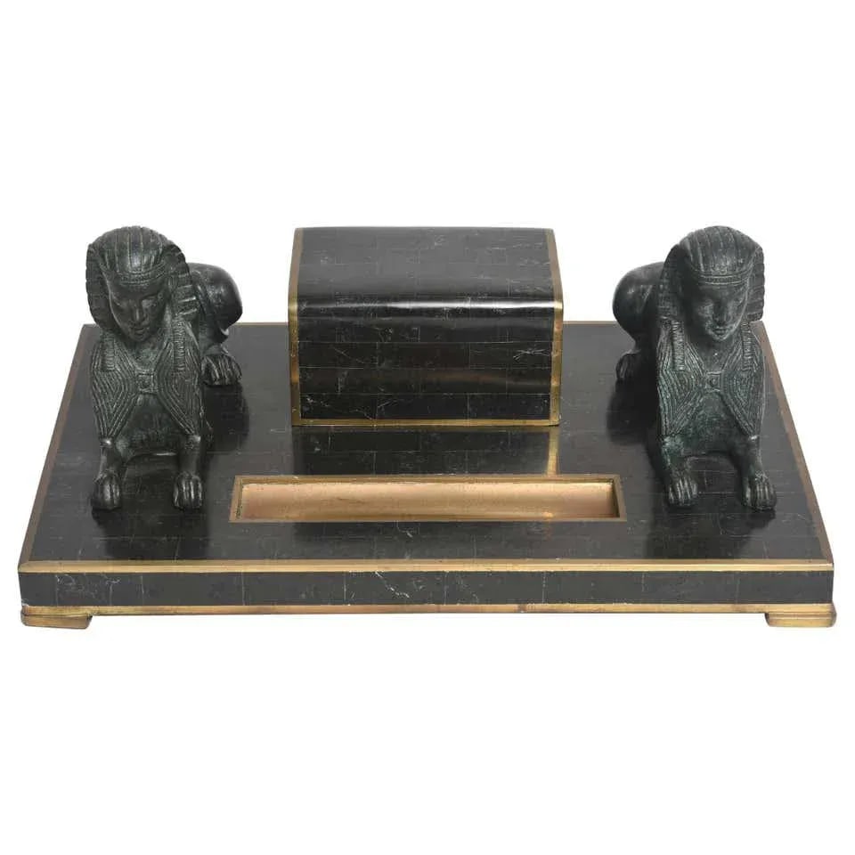 Late 20th Century Egyptian Revival Sphinx Inkwell by Maitland Smith - 10
