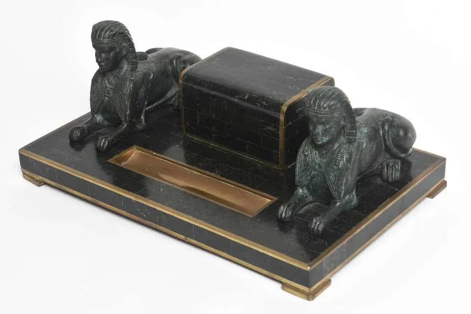 Late 20th Century Egyptian Revival Sphinx Inkwell by Maitland Smith - 2