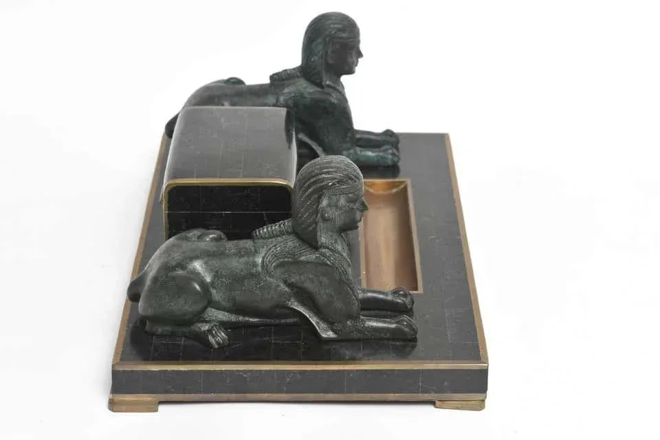Late 20th Century Egyptian Revival Sphinx Inkwell by Maitland Smith - 5