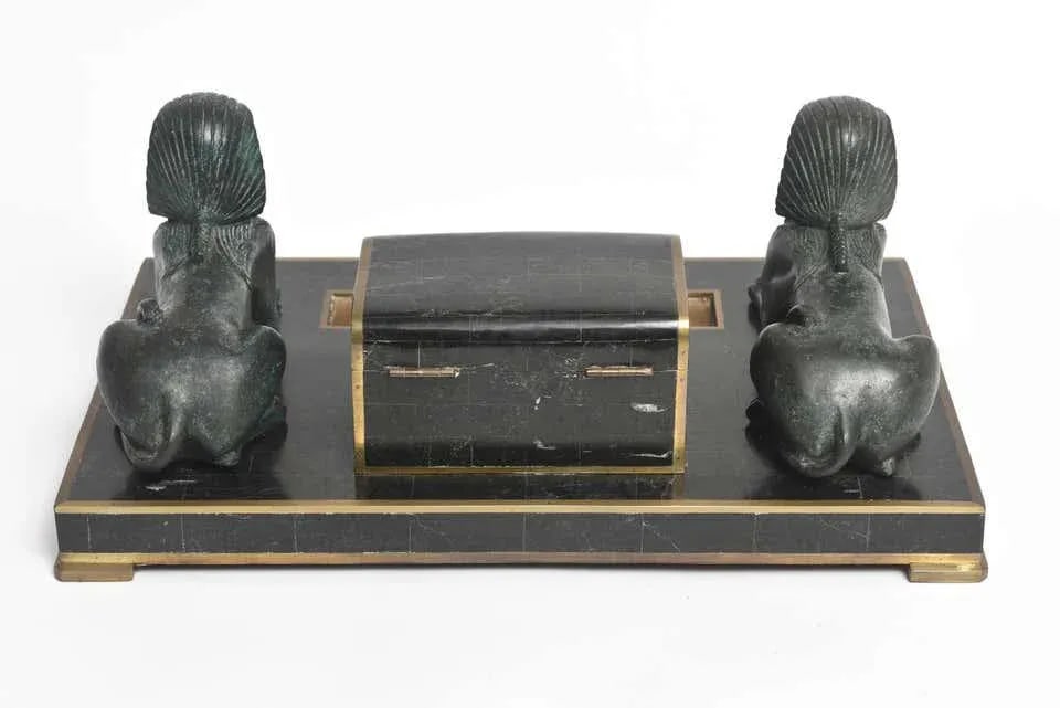 Late 20th Century Egyptian Revival Sphinx Inkwell by Maitland Smith - 6