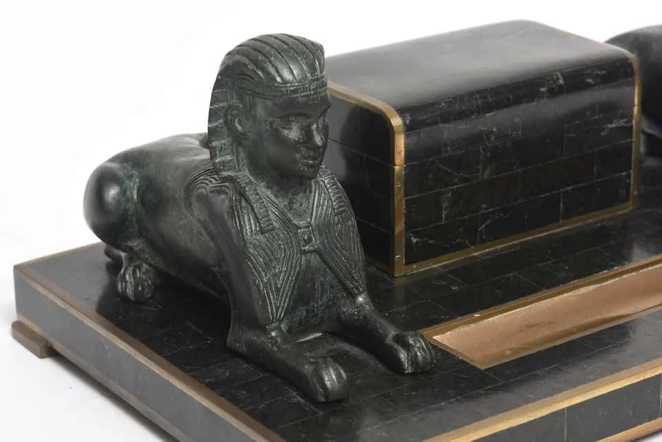 Late 20th Century Egyptian Revival Sphinx Inkwell by Maitland Smith - 7