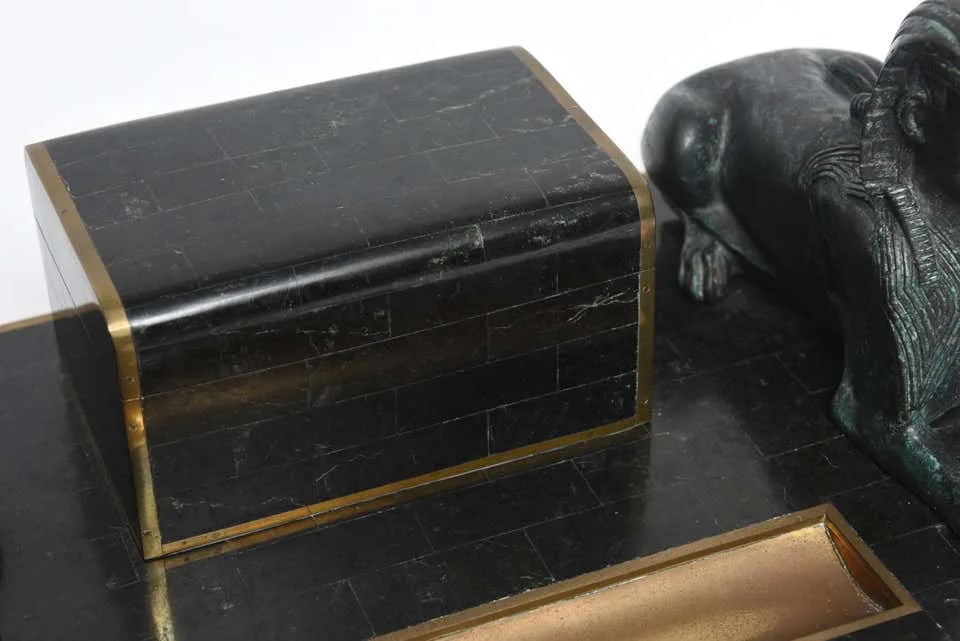 Late 20th Century Egyptian Revival Sphinx Inkwell by Maitland Smith - 9