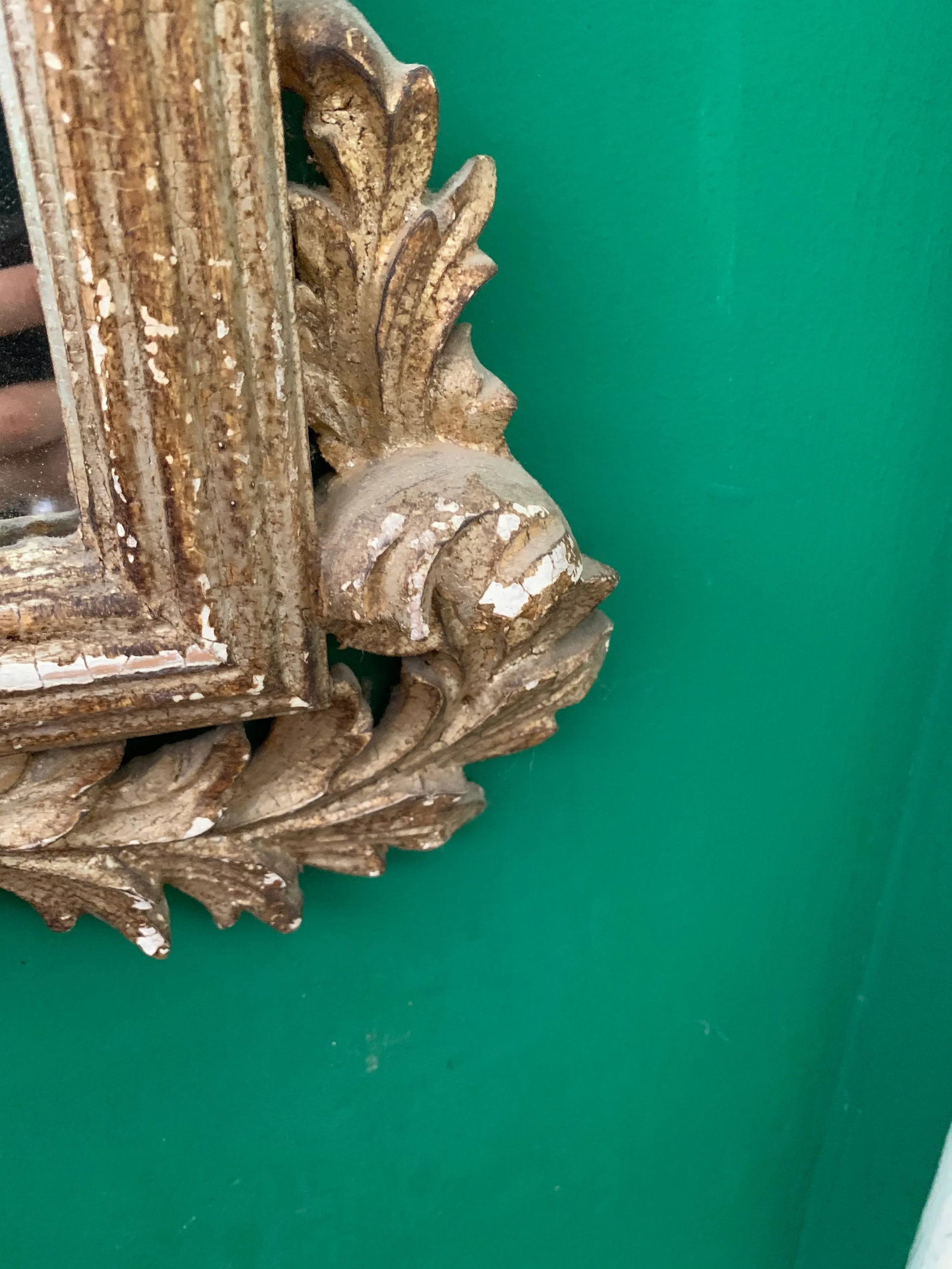 Antique Italian Carved Gilt Wood Mirror - 5