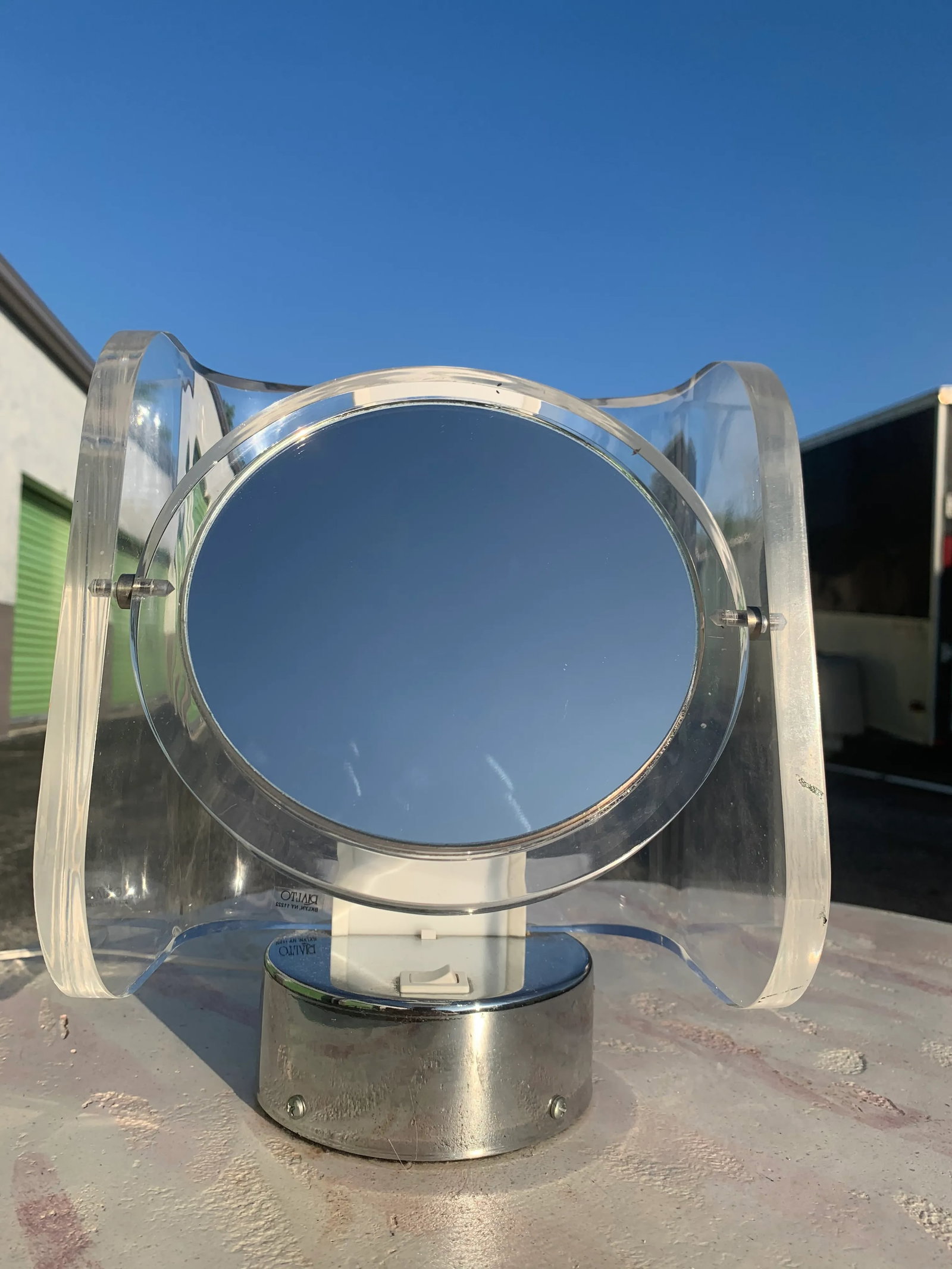 Atomic Space Age Lucite Chrome Vanity Mirror - 2