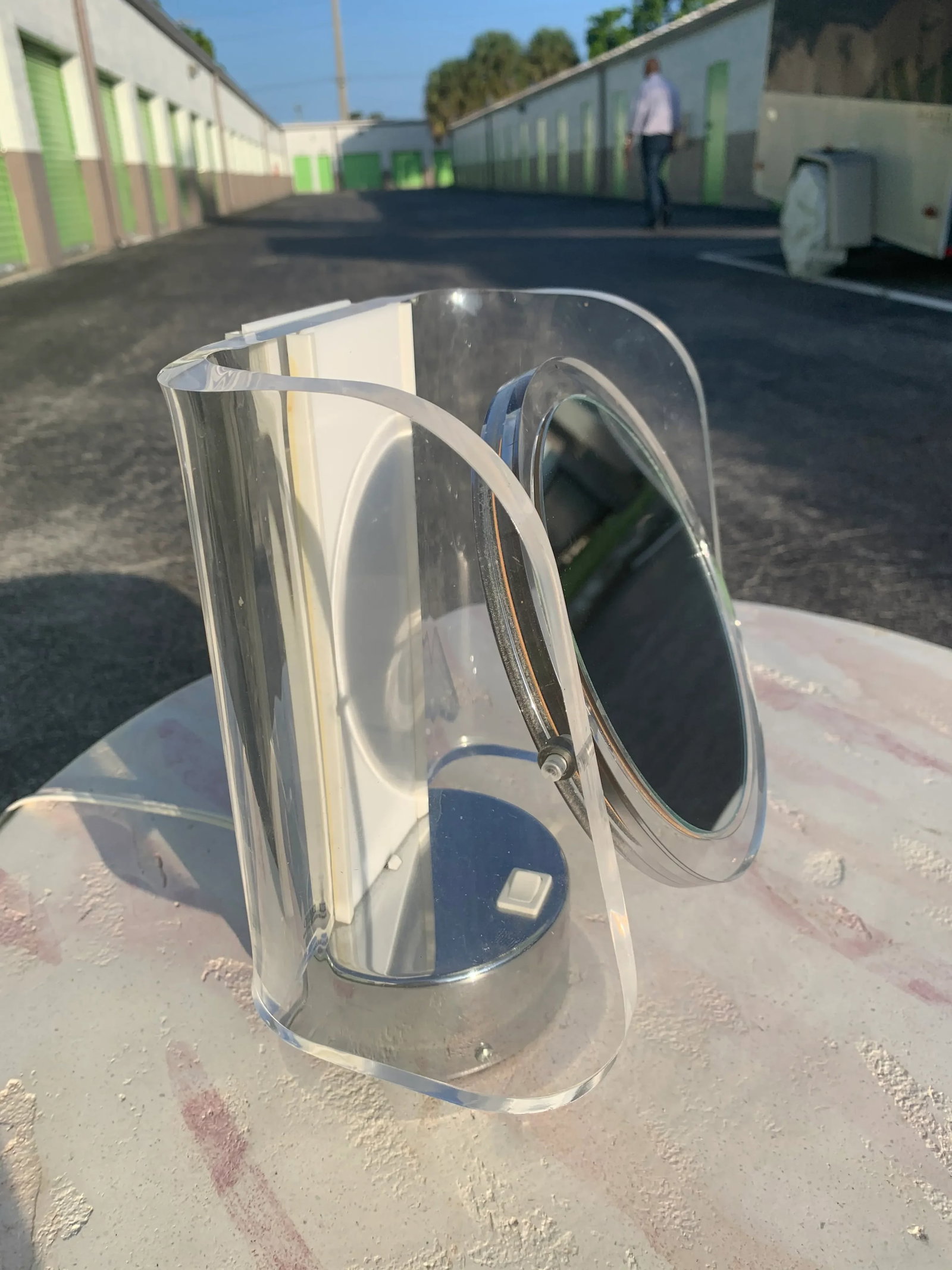 Atomic Space Age Lucite Chrome Vanity Mirror - 4