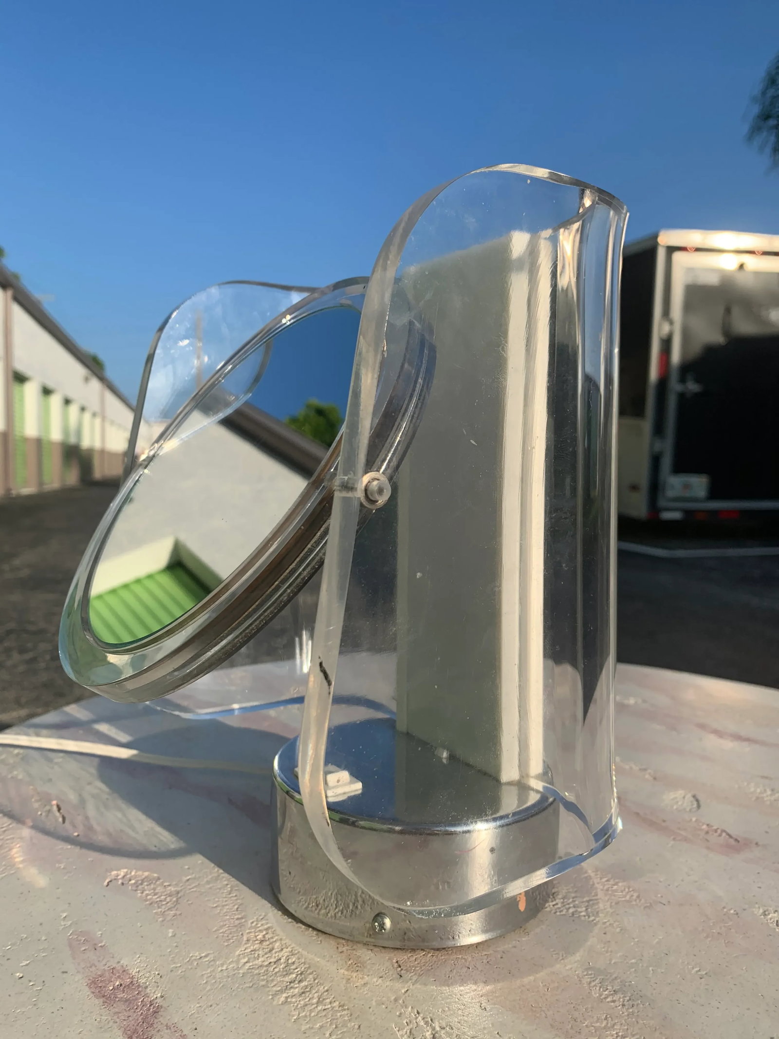 Atomic Space Age Lucite Chrome Vanity Mirror - 6