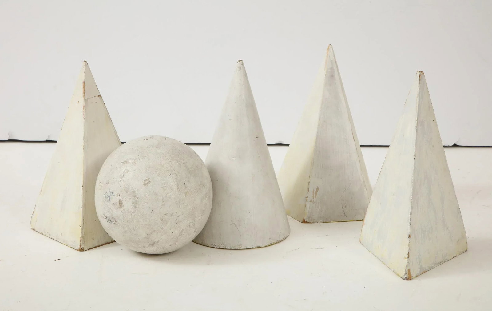 White Painted Wooden Geometric Molds - Set of 5 - 10
