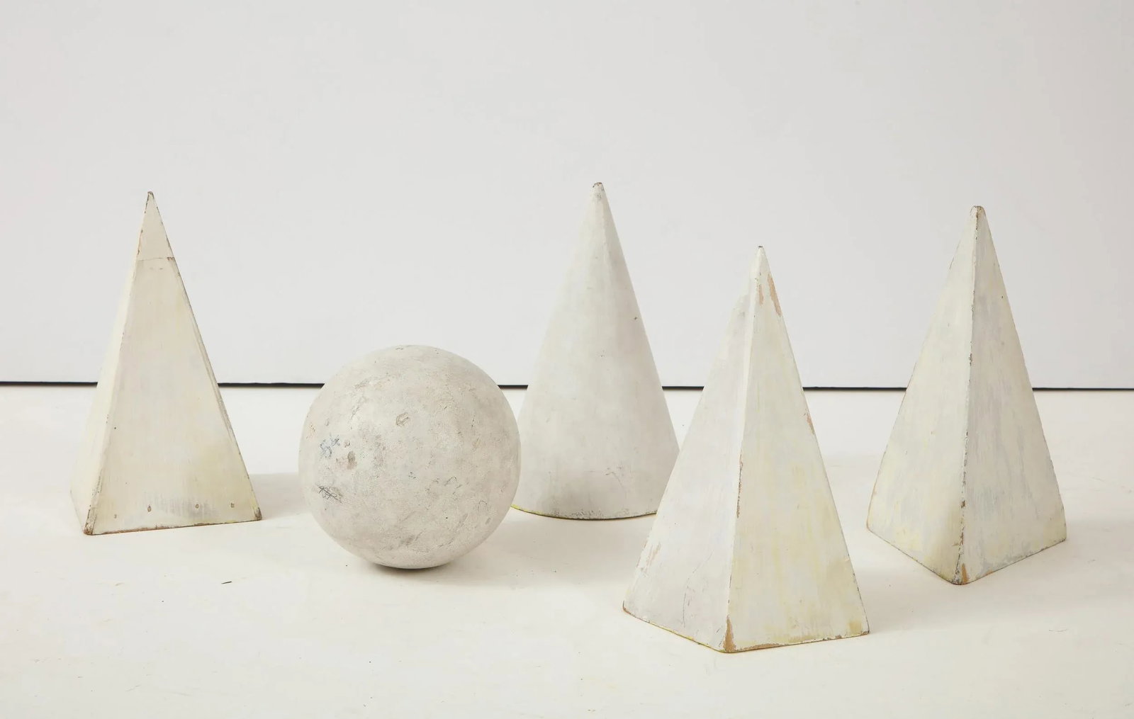 White Painted Wooden Geometric Molds - Set of 5 - 12