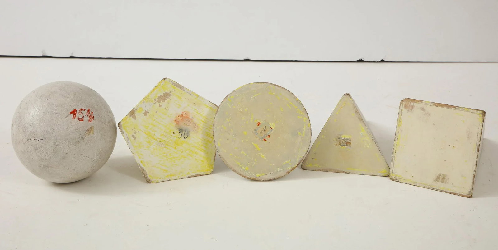 White Painted Wooden Geometric Molds - Set of 5 - 4