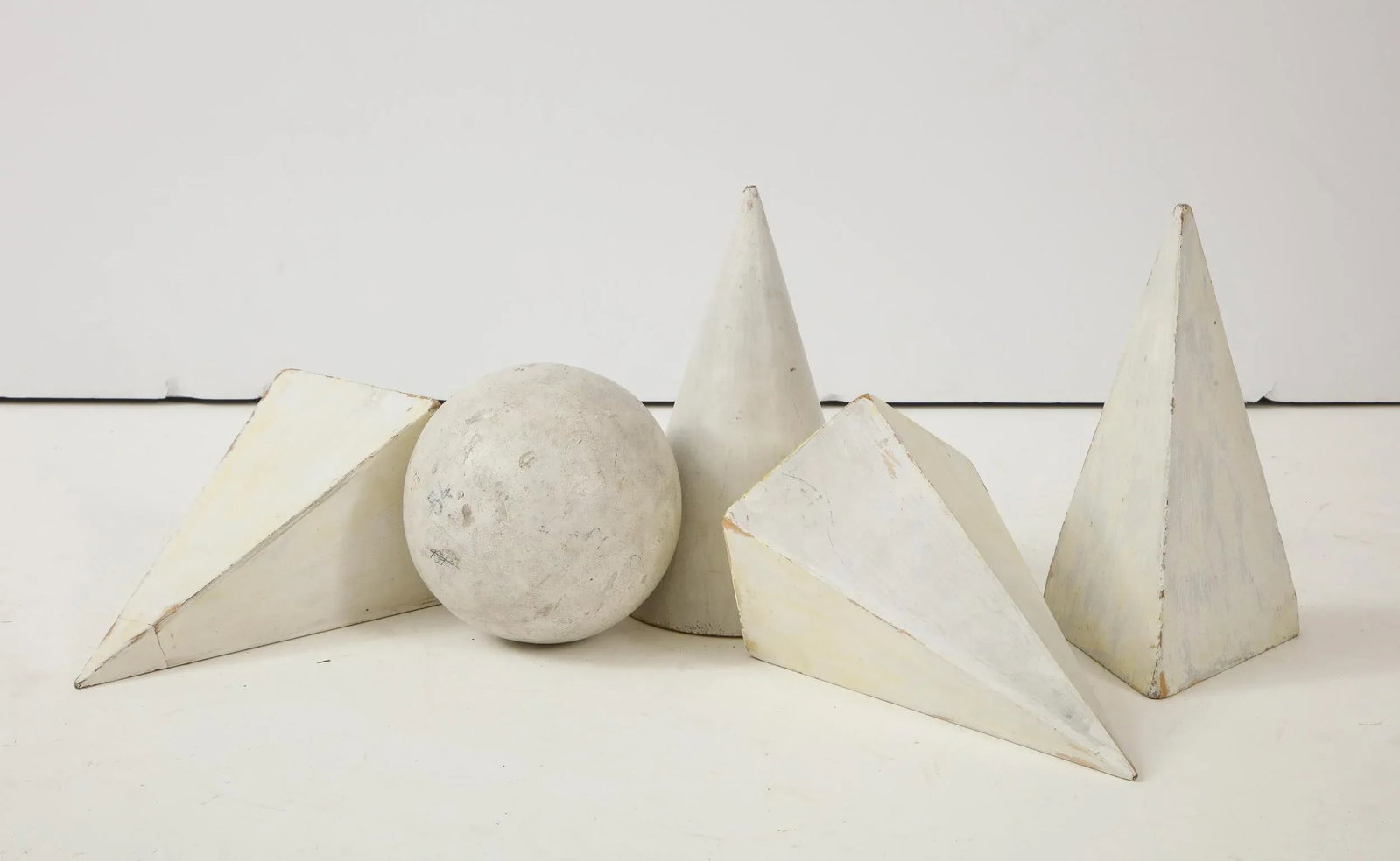 White Painted Wooden Geometric Molds - Set of 5 - 6