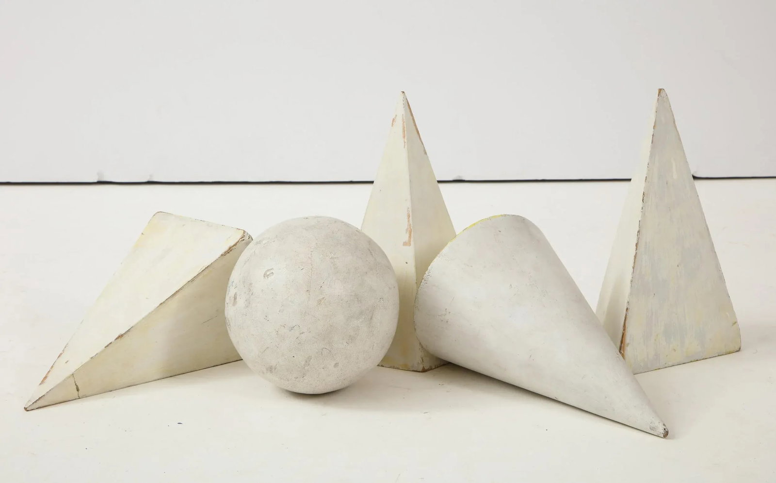 White Painted Wooden Geometric Molds - Set of 5 - 7