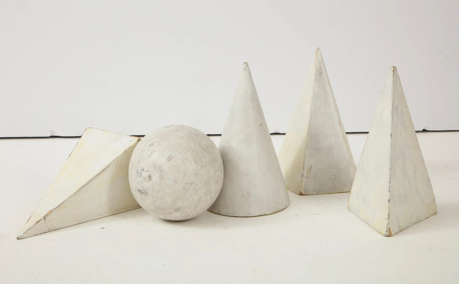 White Painted Wooden Geometric Molds - Set of 5 - 9