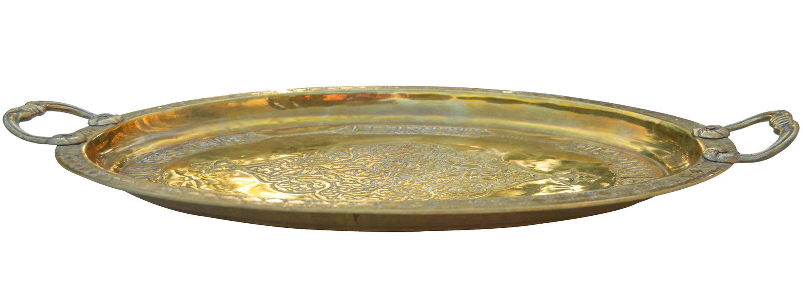 Moroccan Brass Tray W/ Engravings - 4