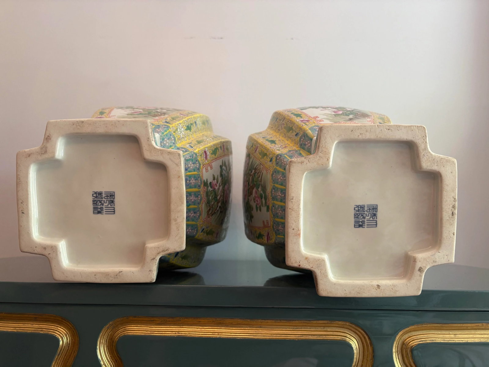 Pair of Mid 20th Century Large Chinese Famille Rose Vases - 10