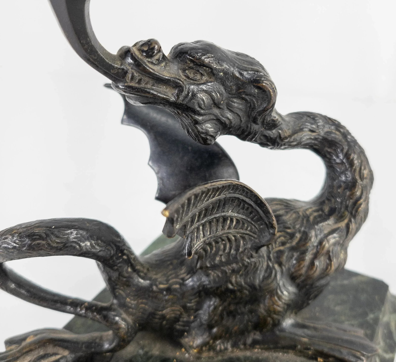 Late 19th Century Italian Grand Tour Bronze Dragon Candlestick Holder - 7