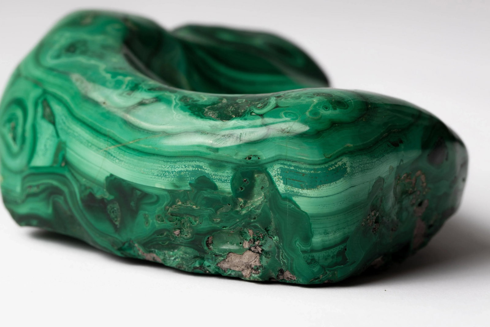 Malachite Natural Specimen Vide Poche Stone Paperweight - 4
