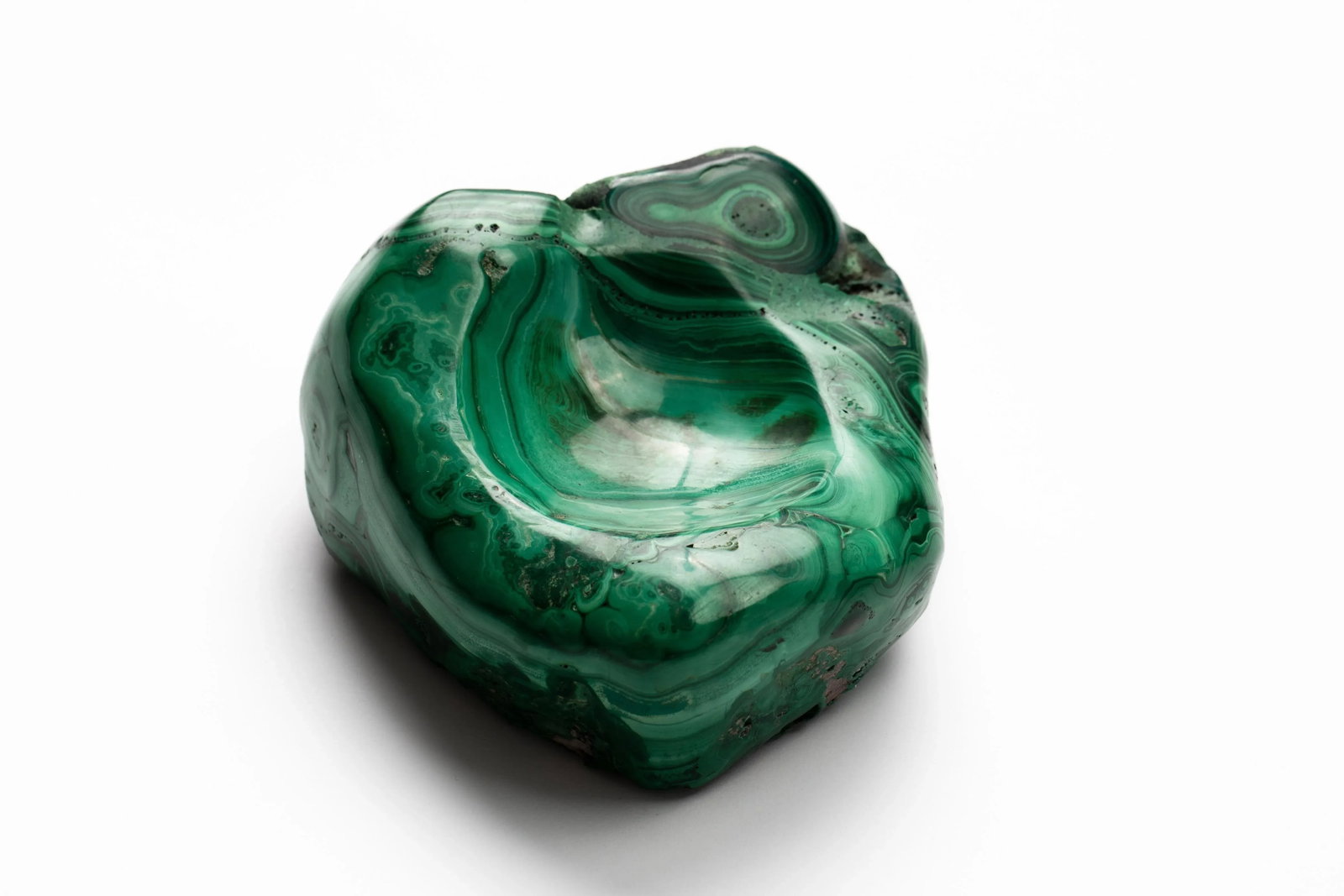 Malachite Natural Specimen Vide Poche Stone Paperweight - 5