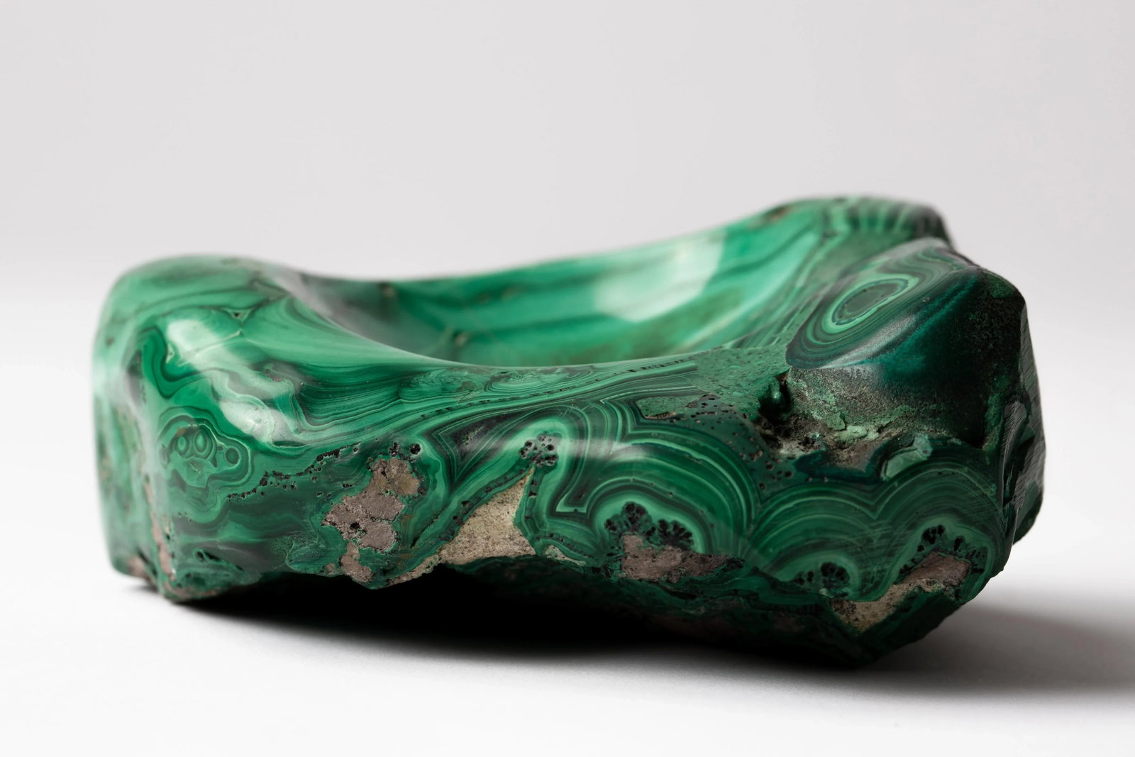 Malachite Natural Specimen Vide Poche Stone Paperweight - 8