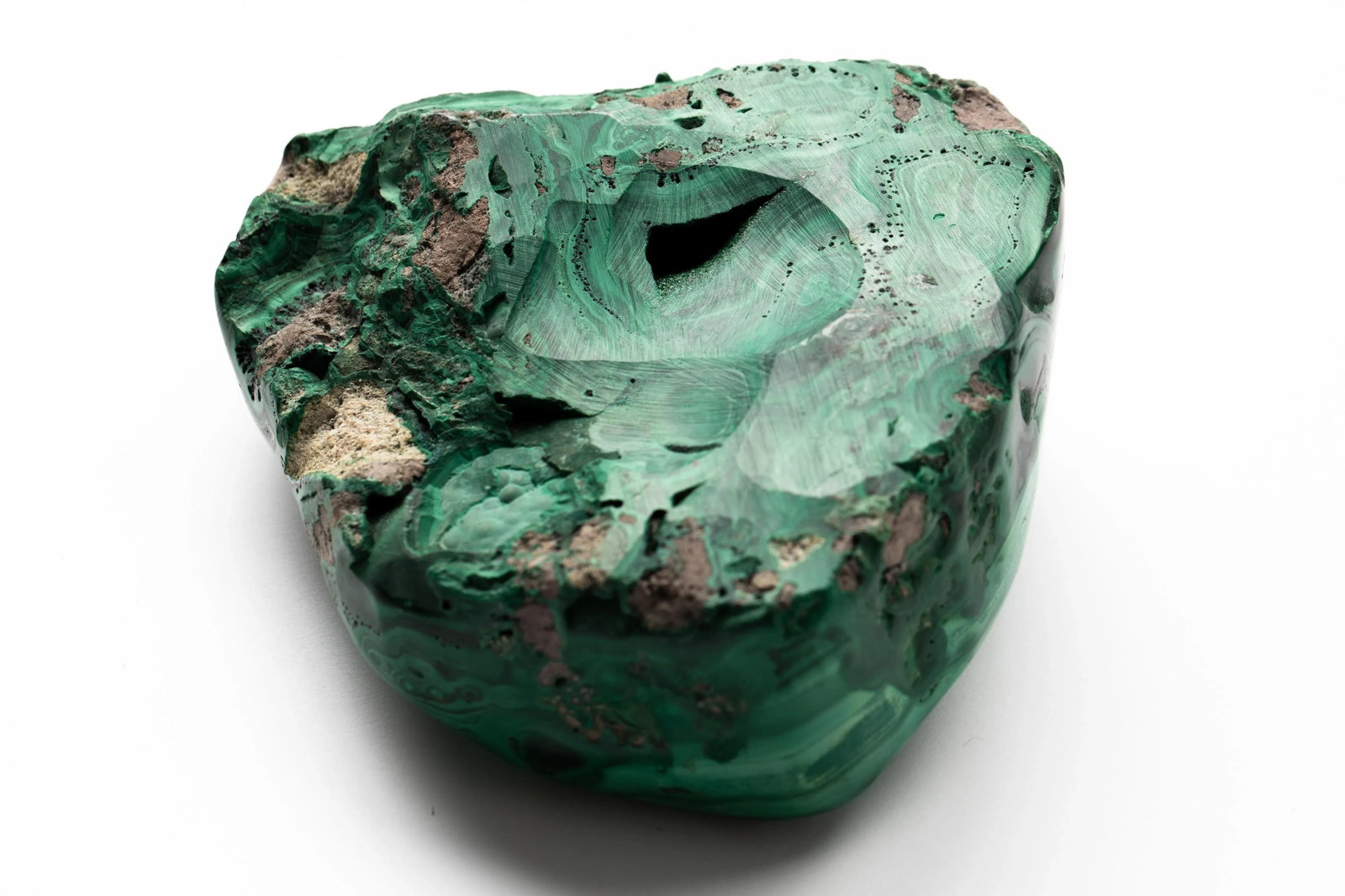 Malachite Natural Specimen Vide Poche Stone Paperweight - 9