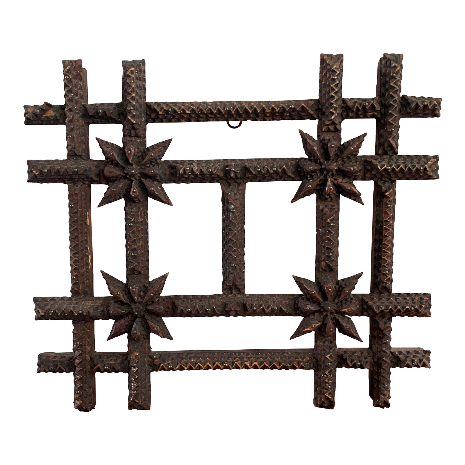 Antique Tramp Art Double Frame (1 of 5)