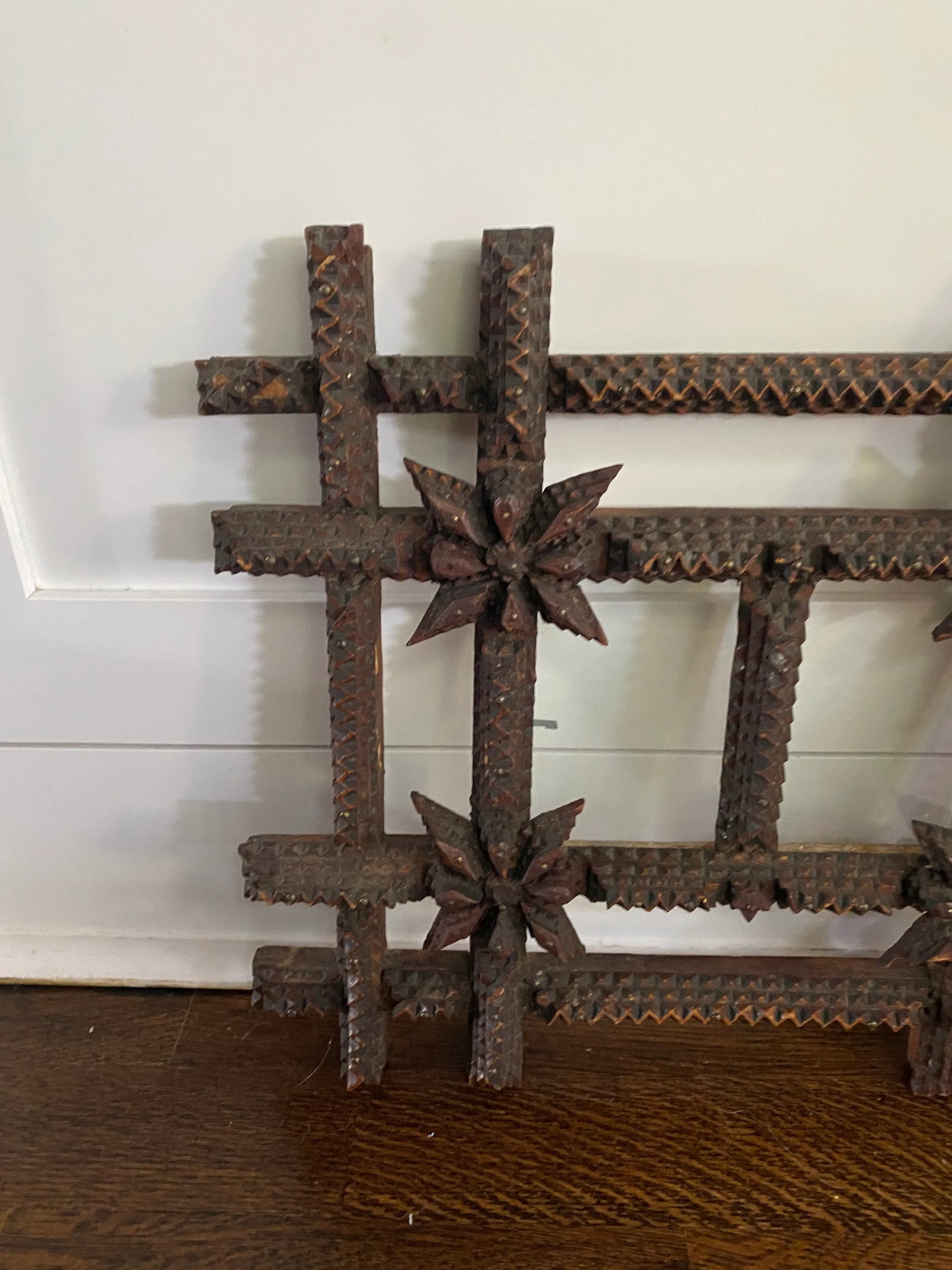 Antique Tramp Art Double Frame - 3