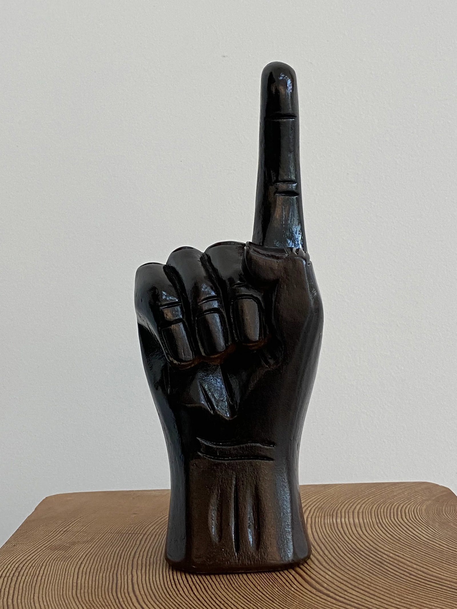 Vintage "Number One" Wooden Hand Sculpture - 11