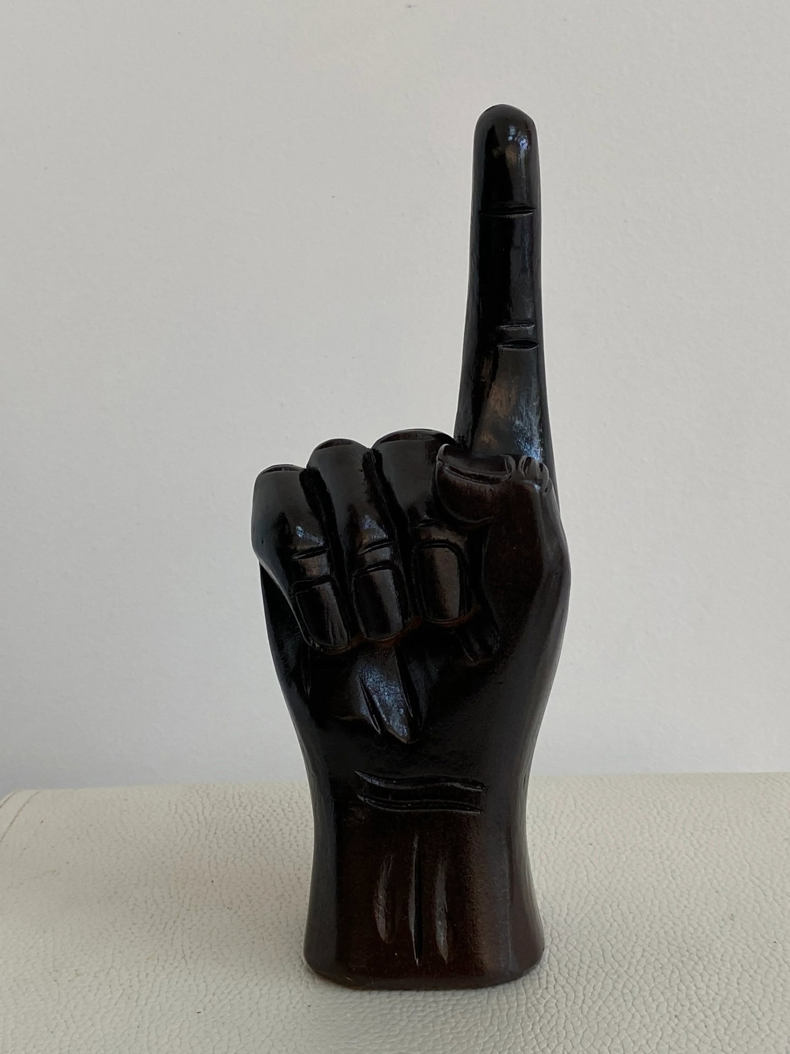 Vintage "Number One" Wooden Hand Sculpture - 12