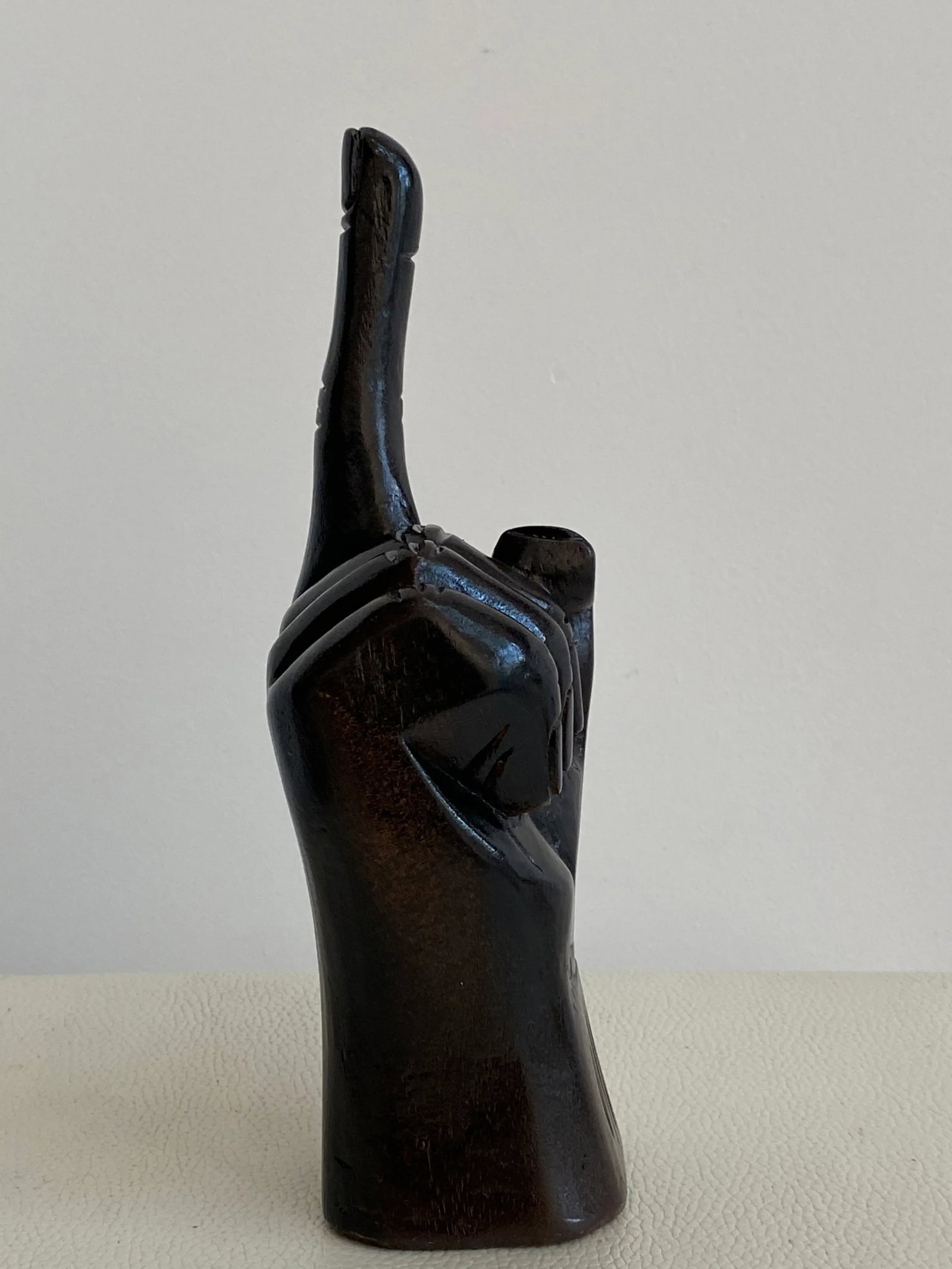 Vintage "Number One" Wooden Hand Sculpture - 2