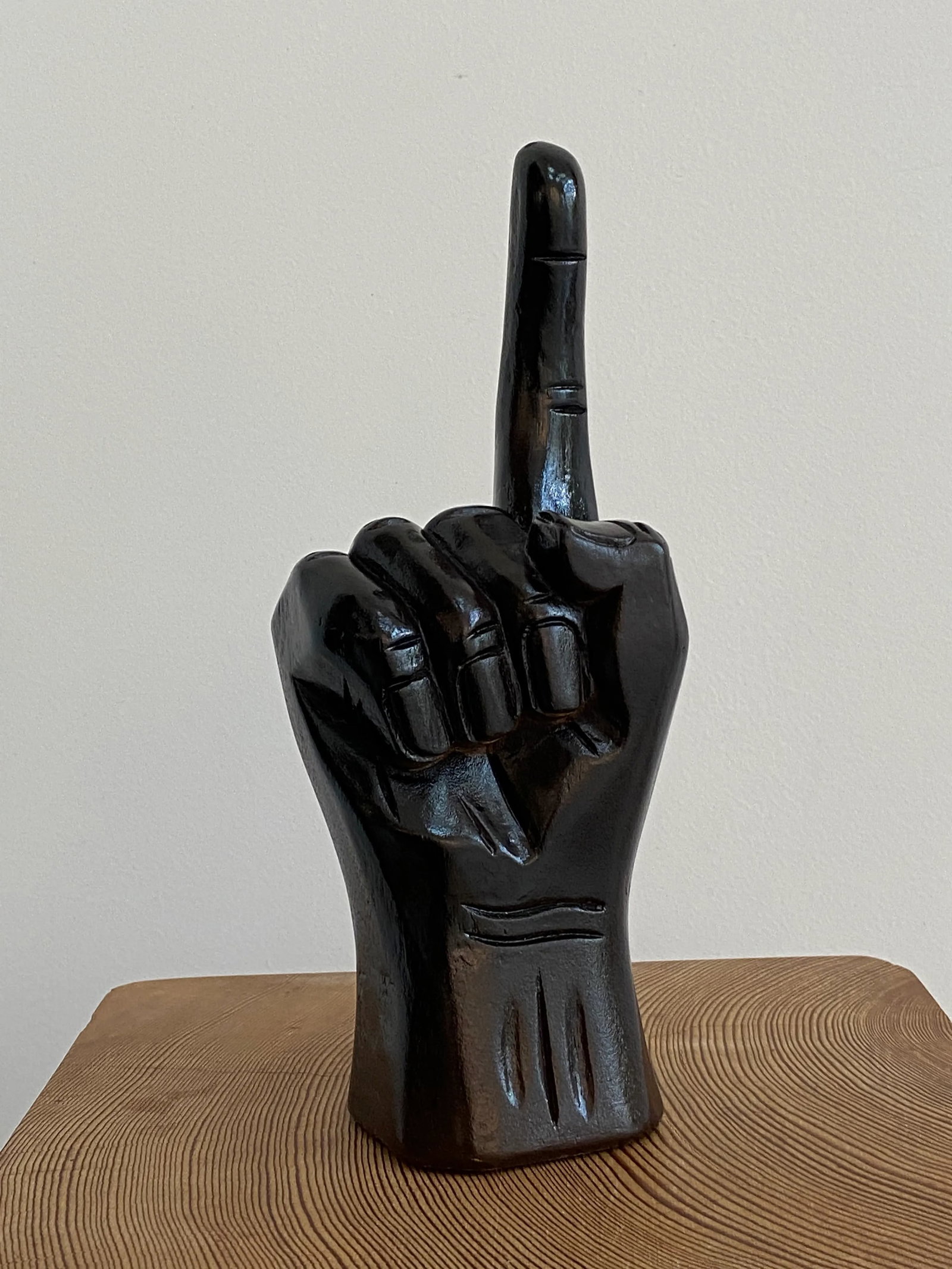 Vintage "Number One" Wooden Hand Sculpture - 7