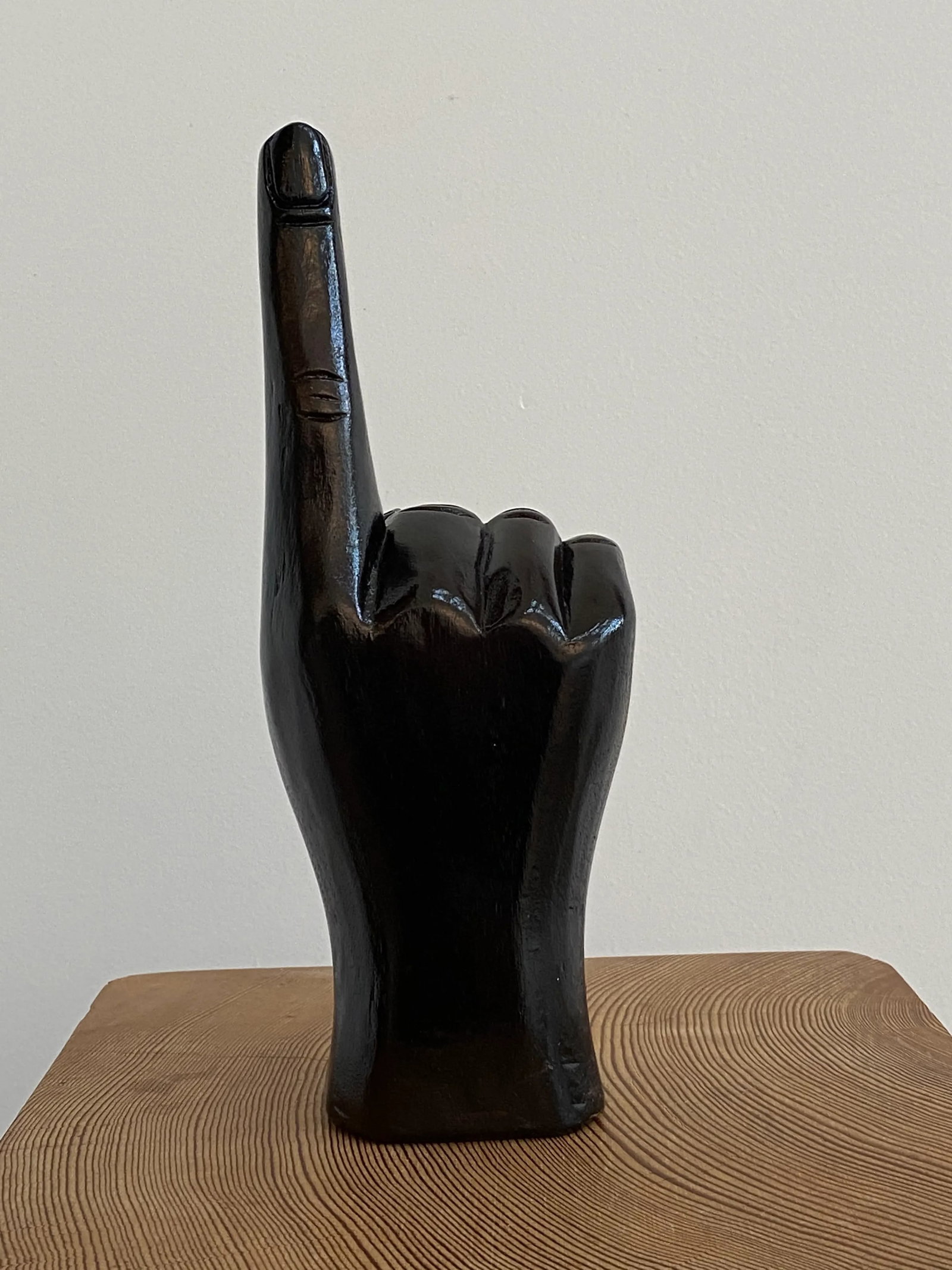 Vintage "Number One" Wooden Hand Sculpture - 8