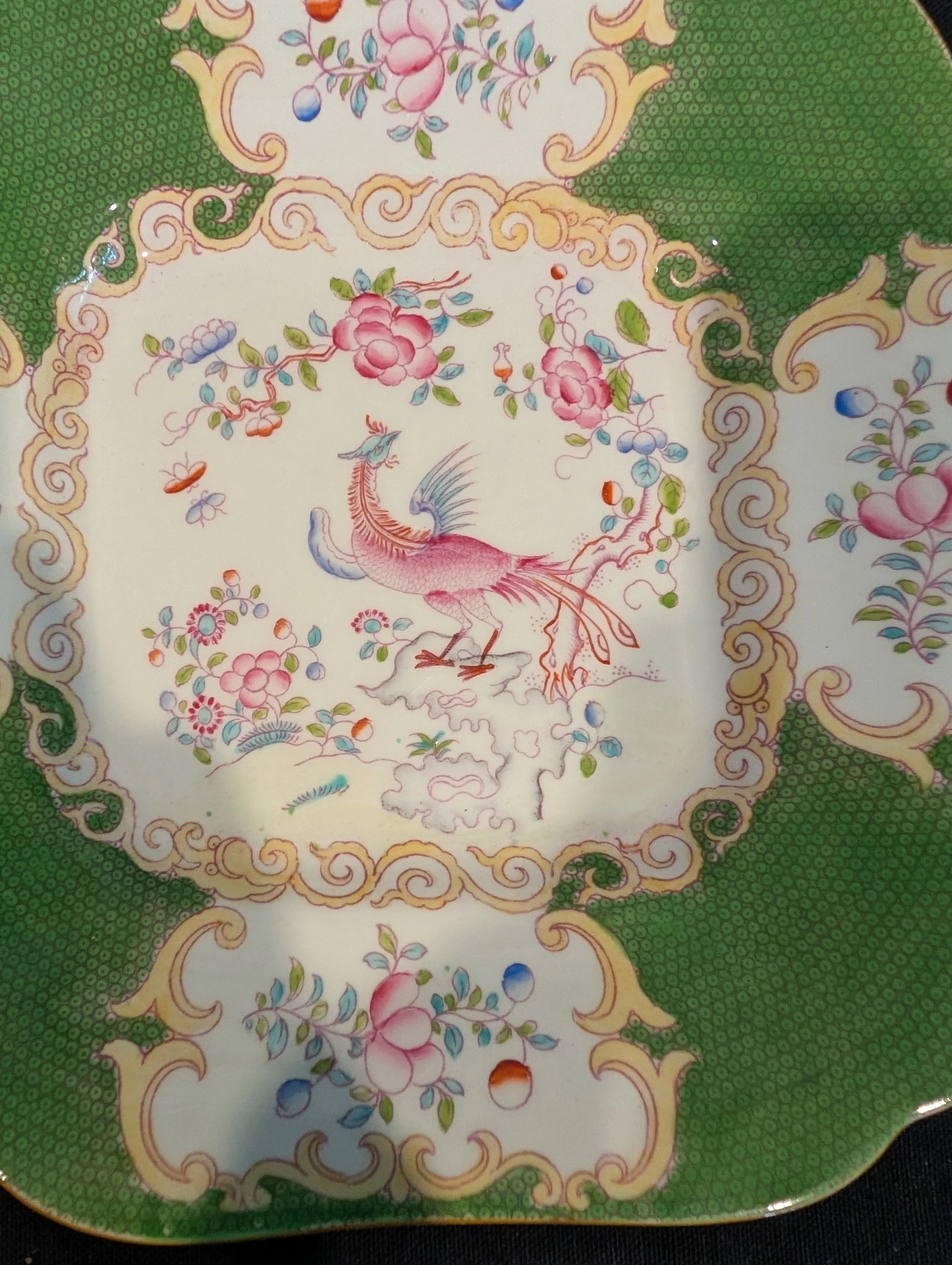 Early 20th Century Minton Cockatrice Square Serving Platter - Hand-Painted English Bone China - 4