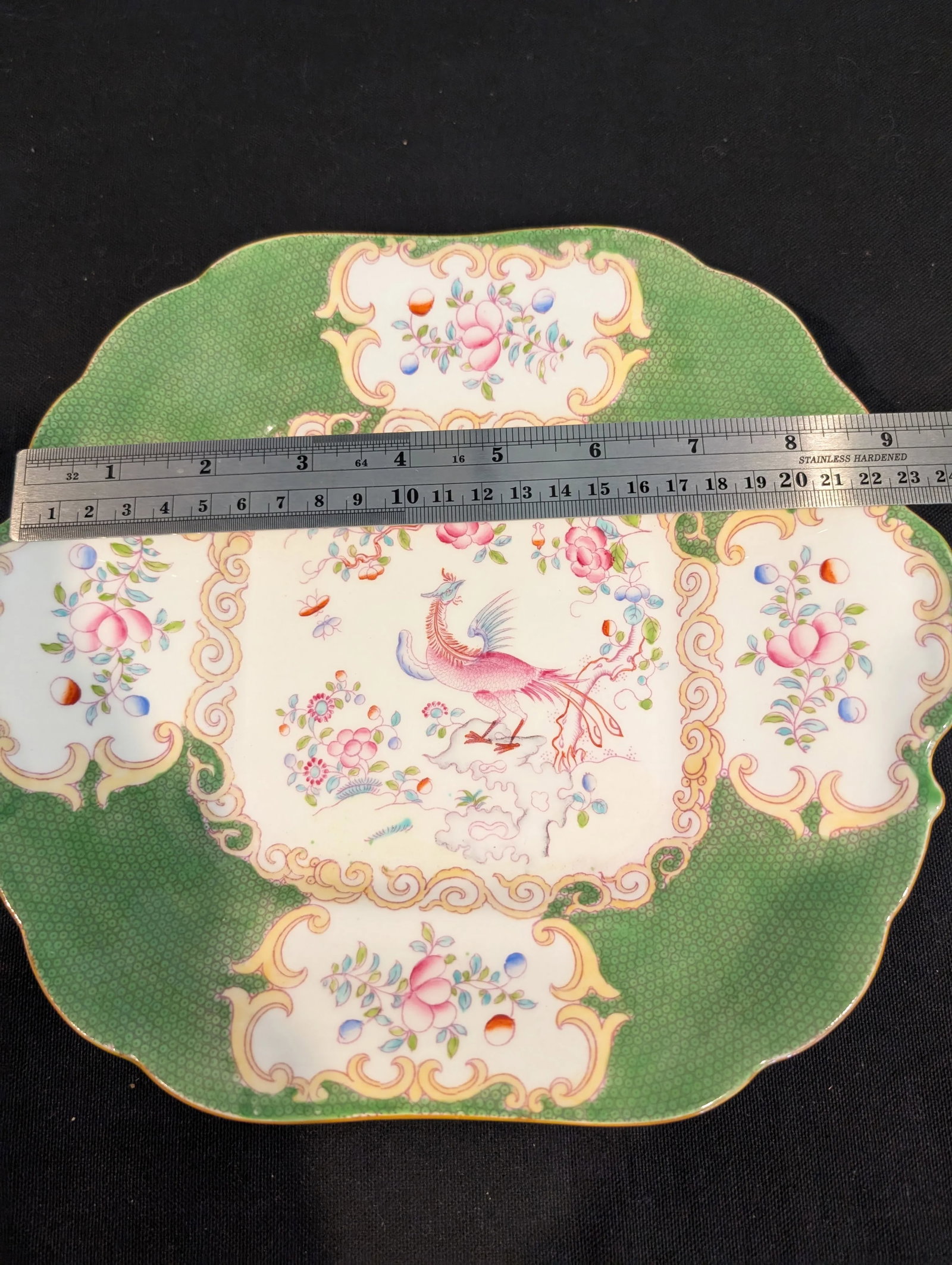 Early 20th Century Minton Cockatrice Square Serving Platter - Hand-Painted English Bone China - 7