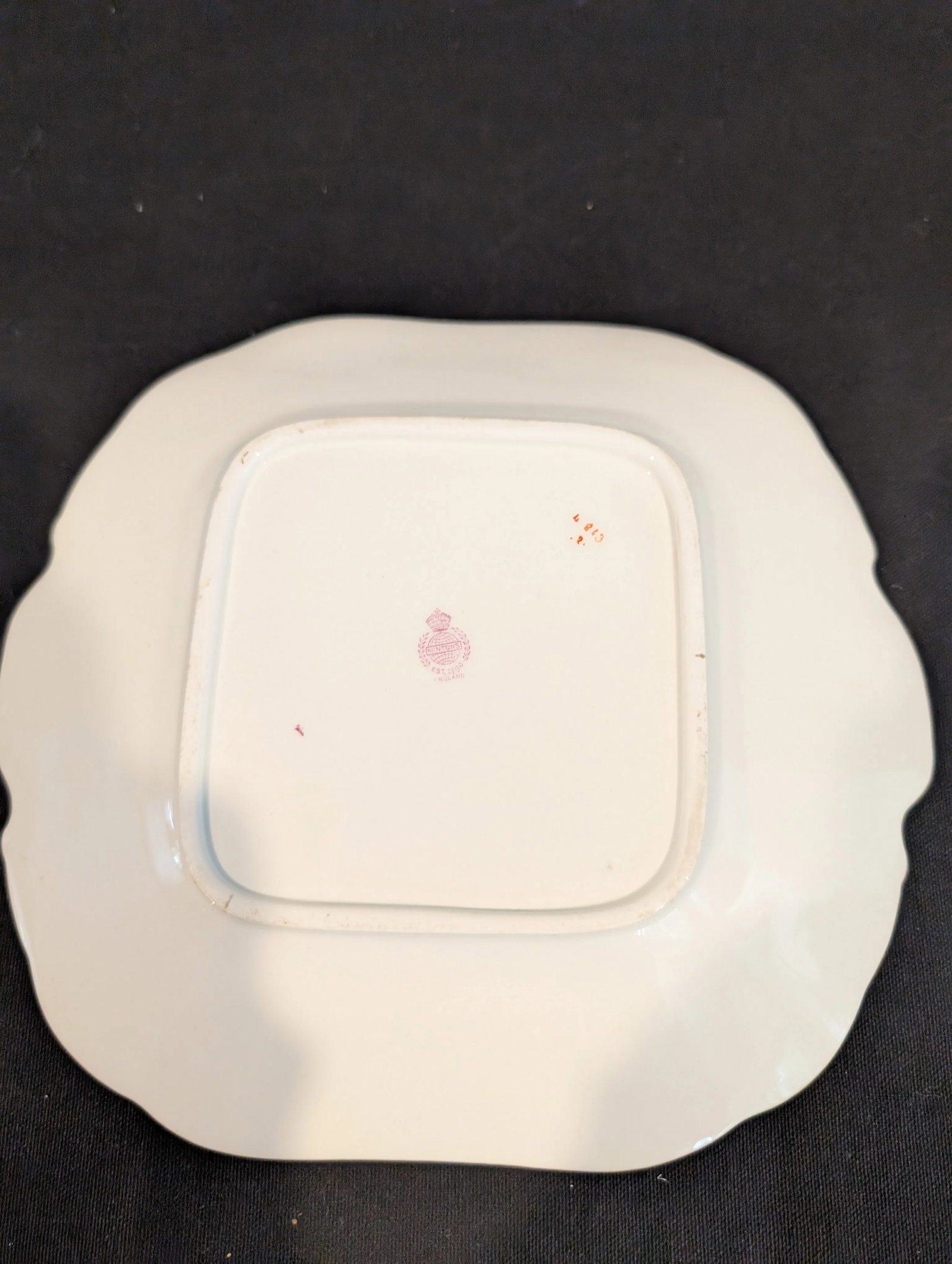Early 20th Century Minton Cockatrice Square Serving Platter - Hand-Painted English Bone China - 8